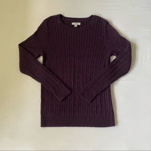 Croft & Barrow Cable Knit V-Neck Sweater Top | Long Sleeve | 100% Cotton